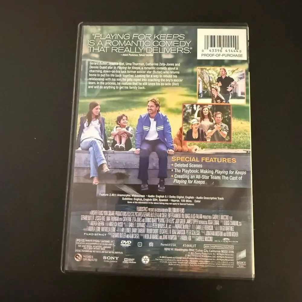 Playing for Keeps DVD 2012 Gerard Butler Jessica Biel Romantic Comedy Movie